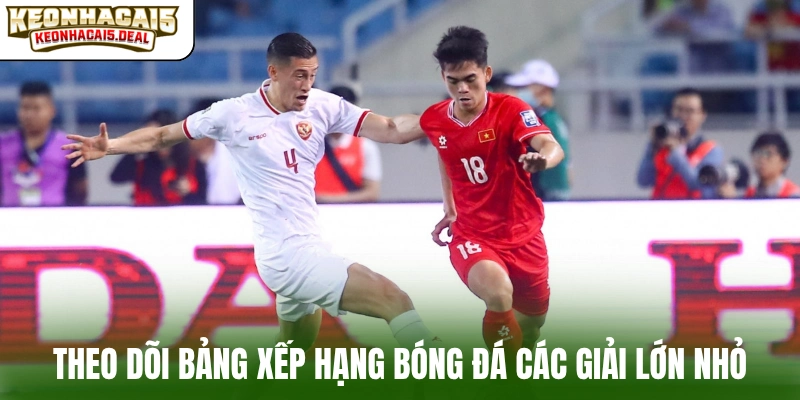 Theo dõi bảng xếp hạng bóng đá các giải lớn nhỏ